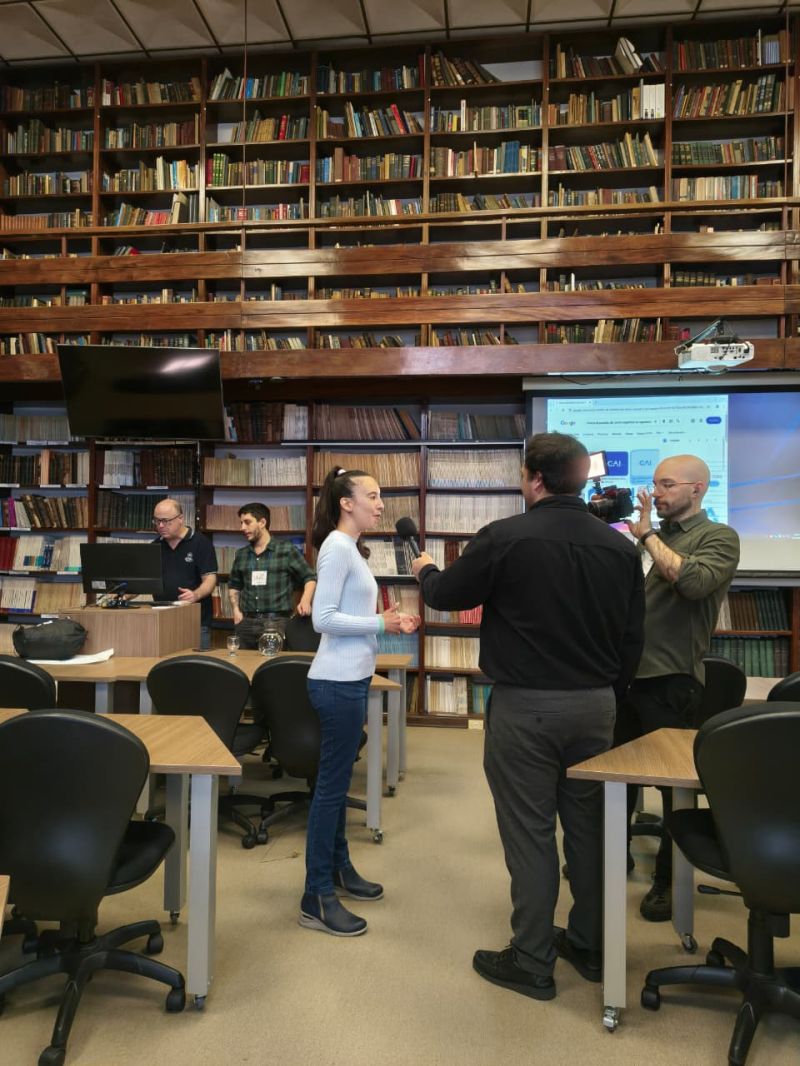Entrevista a Brigitte Bergery en la biblioteca del Centro Argentano de Ingenieros