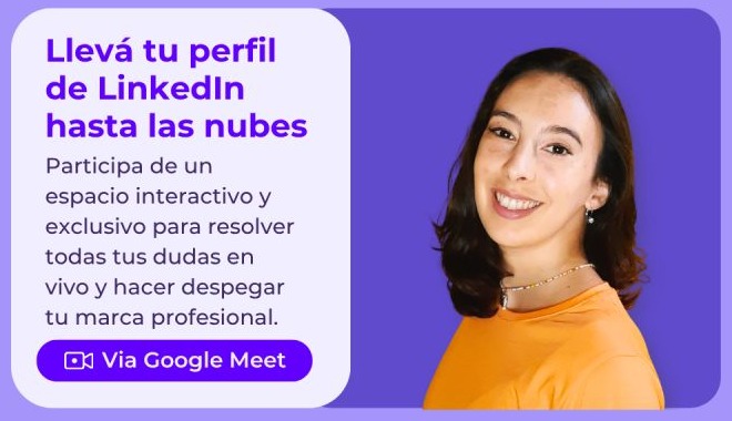 Flyer del webinar Llevá tu perfil de LinkedIn a las nubes junto a AWS Women in Cloud Buenos Aires